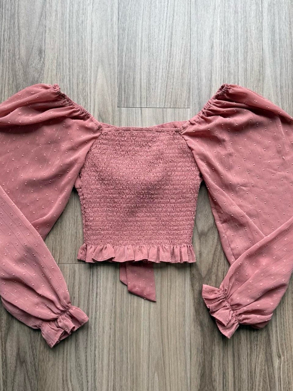 Altar’d State Pink Puff-Sleeve Ruffle Top - Picture 2 of 3
